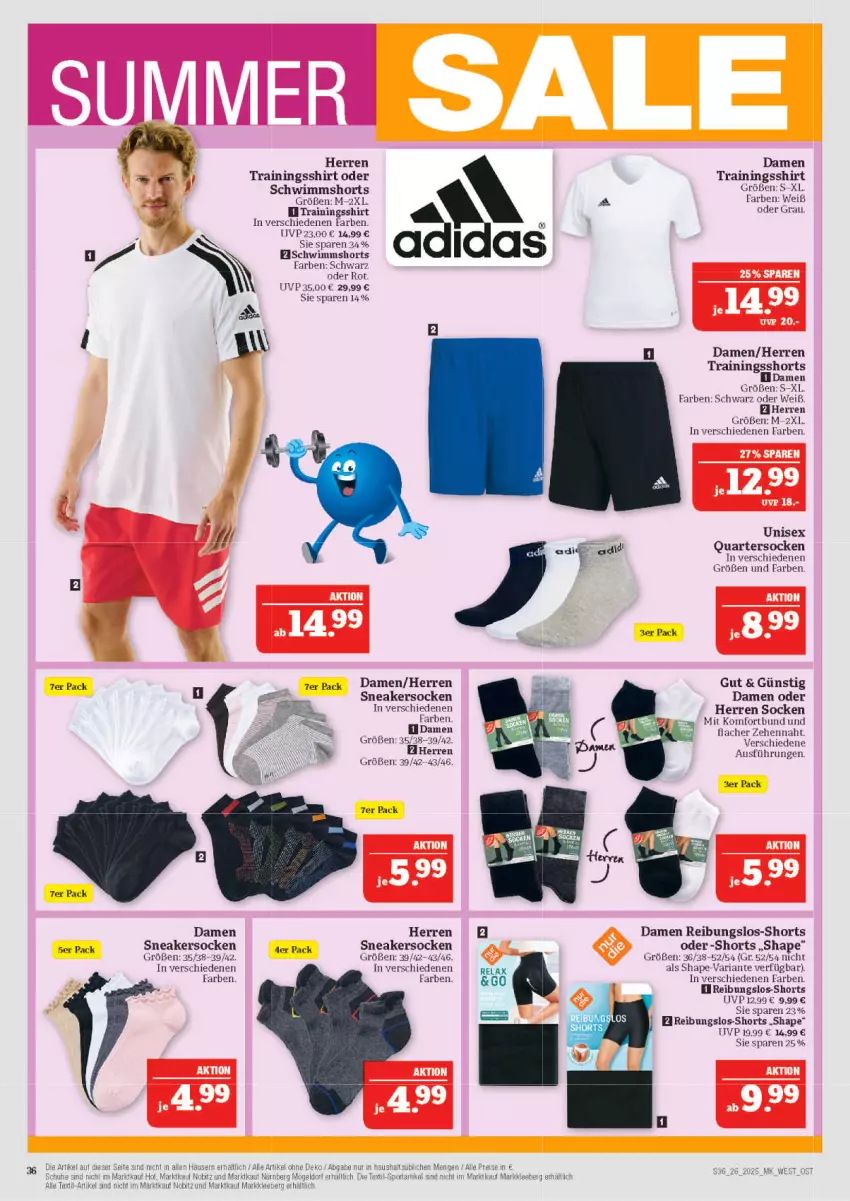 Aktueller Prospekt Marktkauf - Prospekt - von 22.06 bis 28.06.2025 - strona 36 - produkty: Ria, shirt, shorts, sneaker, sneakersocken, socken, Ti