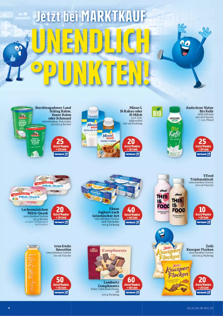 Aktueller Prospekt Marktkauf - Prospekt - von 22.06 bis 28.06.2025 - strona 4 - produkty: andechser natur, auer, Becher, bio, flasche, kakao, Kefir, milch, natur, quark, schmand, smoothie, Ti, true fruits
