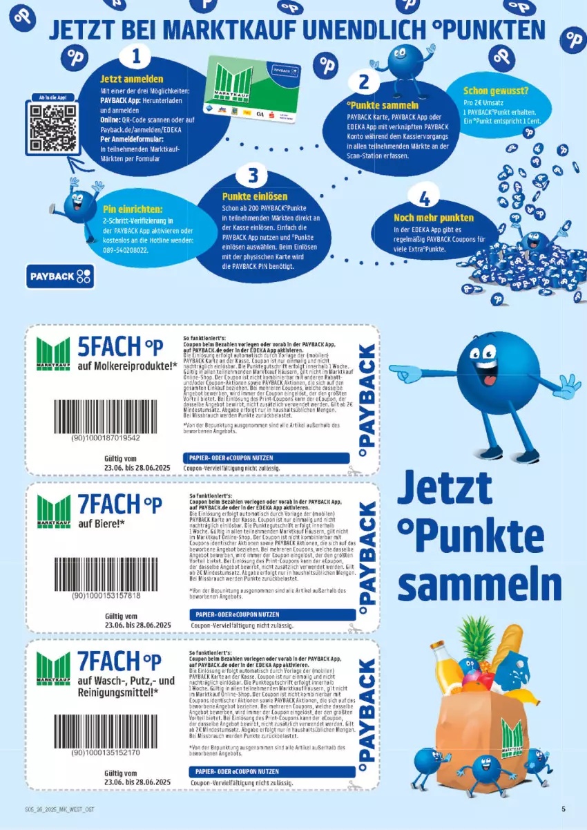 Aktueller Prospekt Marktkauf - Prospekt - von 22.06 bis 28.06.2025 - strona 5 - produkty: angebot, auto, beere, coupon, coupons, deka, erde, molkereiprodukte, papier, payback, Reinigung, Reinigungsmittel, tee, Ti