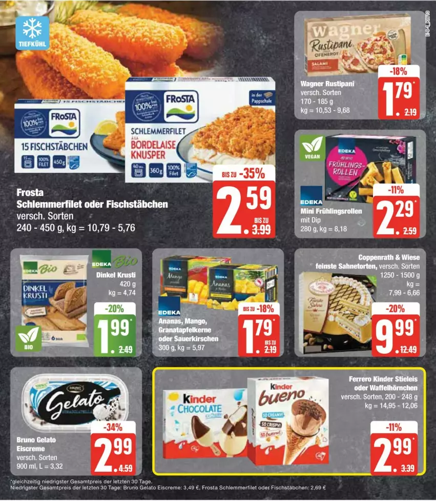 Aktueller Prospekt Edeka - Prospekte - von 04.03 bis 09.03.2024 - strona 13 - produkty: bruno gelato, creme, eis, eiscreme, filet, fisch, fischstäbchen, frosta, reis, schlemmerfilet, Ti, ZTE