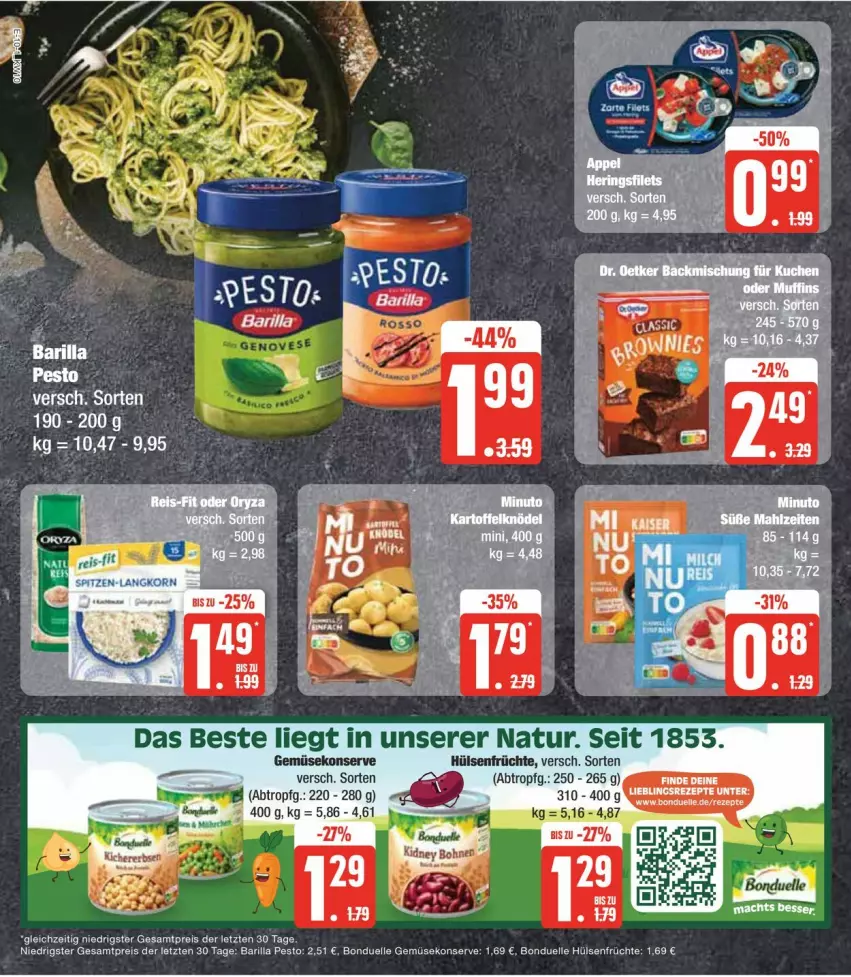 Aktueller Prospekt Edeka - Prospekte - von 04.03 bis 09.03.2024 - strona 14 - produkty: barilla, bonduelle, eis, elle, früchte, Gemüsekonserve, hülsenfrüchte, natur, pesto, reis, senf, Ti, ZTE