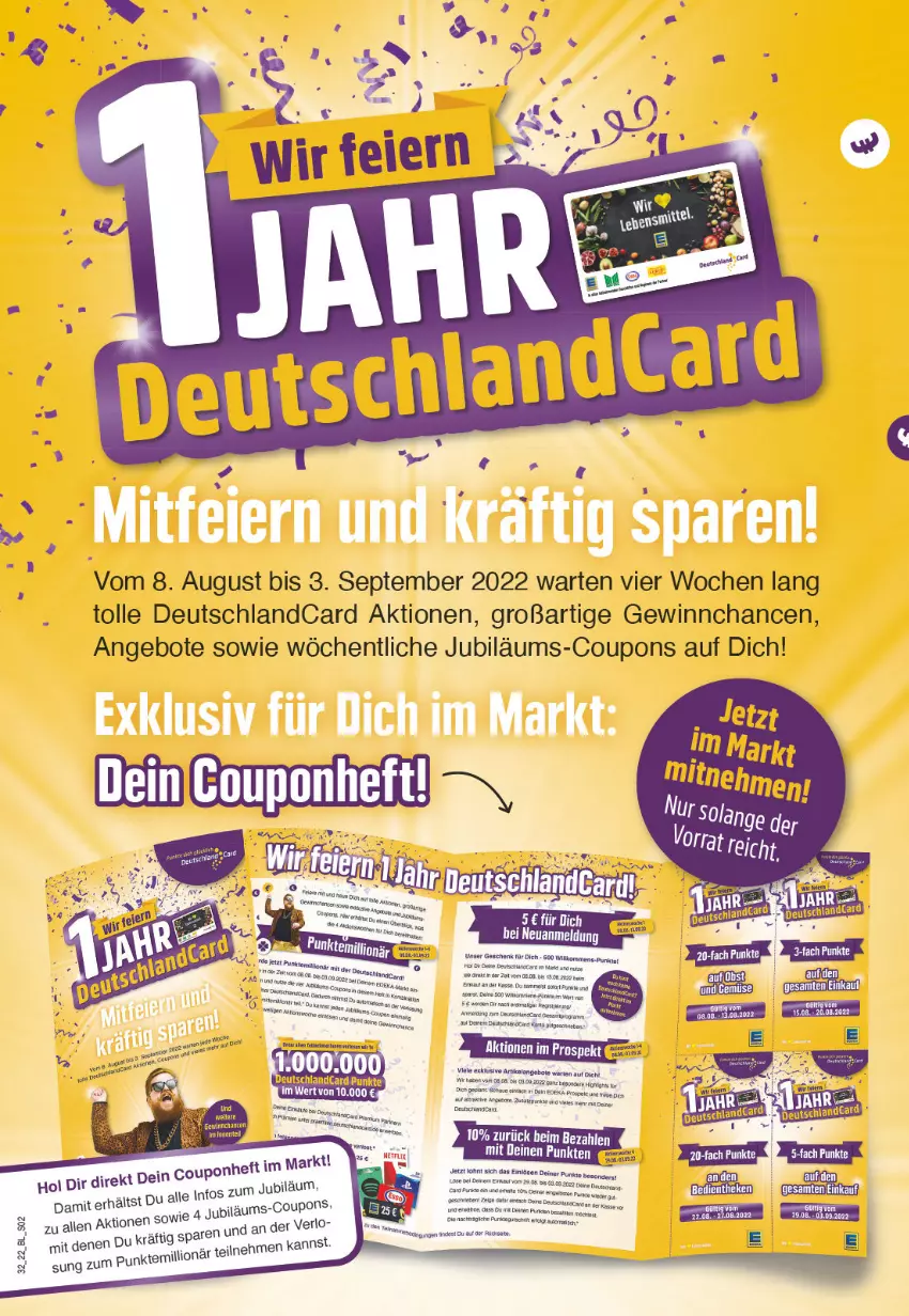 Aktueller Prospekt Edeka - Angebote der Woche - von 08.08 bis 13.08.2022 - strona 2 - produkty: angebot, angebote, chia, coupon, coupons, deka, deutschlandcard, eis, eistee, Elan, Jubiläums, lion, tee, Ti