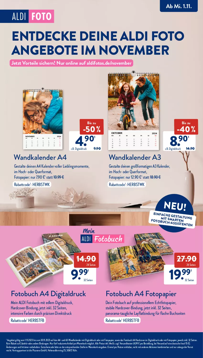 Aktueller Prospekt AldiSud - SÜSSER GENUSS ZUM ALDI PREIS. - von 01.11 bis 30.11.2023 - strona 28 - produkty: aldi, angebot, angebote, buch, decke, eis, elle, ente, Fotobuch, gutschein, korb, ndk, papier, rama, reis, ring, Ti, Wandkalender