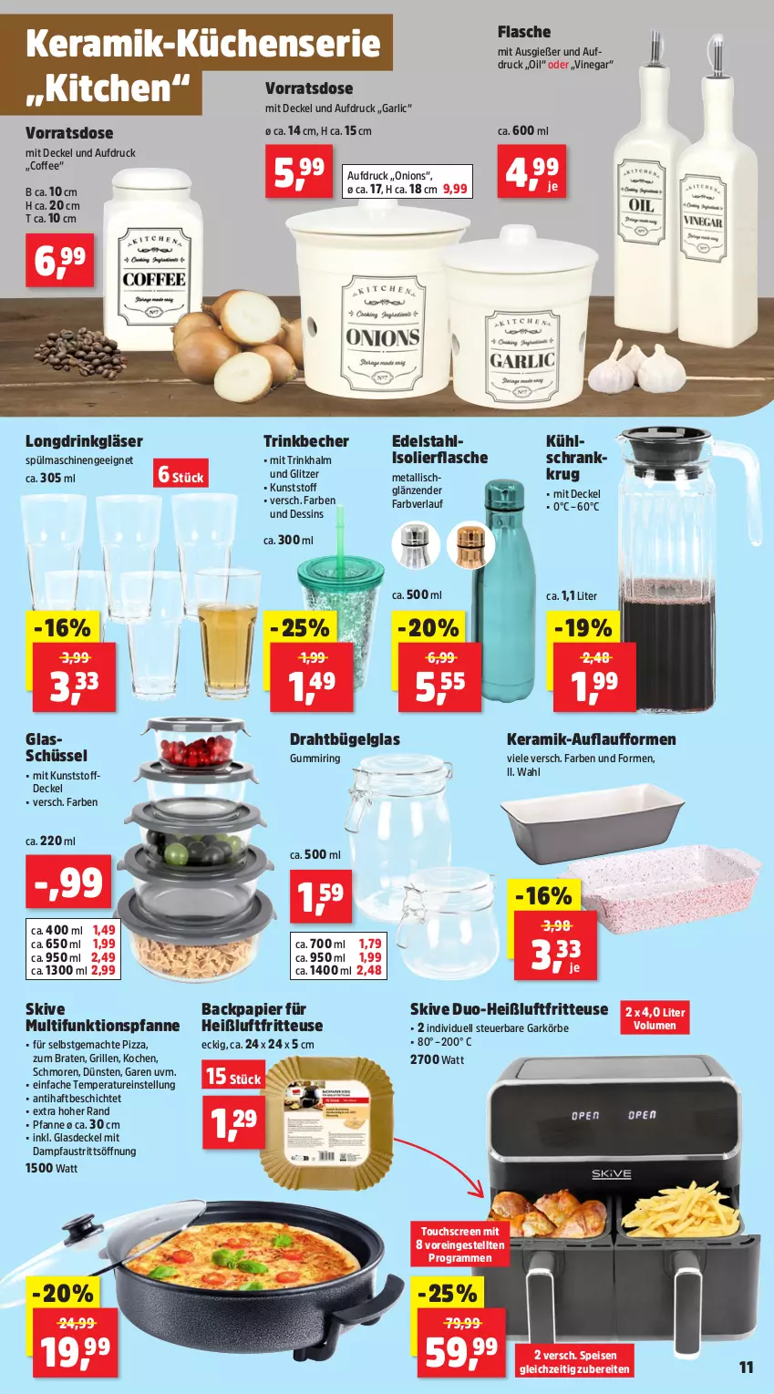 Aktueller Prospekt Thomas Philipps - von 03.03 bis 08.03.2025 - strona 11 - produkty: aust, Becher, braten, bügel, decke, Deckel, Draht, drink, edelstahl, eis, flasche, fritteuse, Glasdeckel, Gläser, grill, Heißluftfritteuse, isolierflasche, küche, Küchen, kühlschrank, LG, mac, papier, pfanne, Pfau, pizza, ring, Schrank, schüssel, spülmaschinen, Ti, touchscreen, trinkbecher