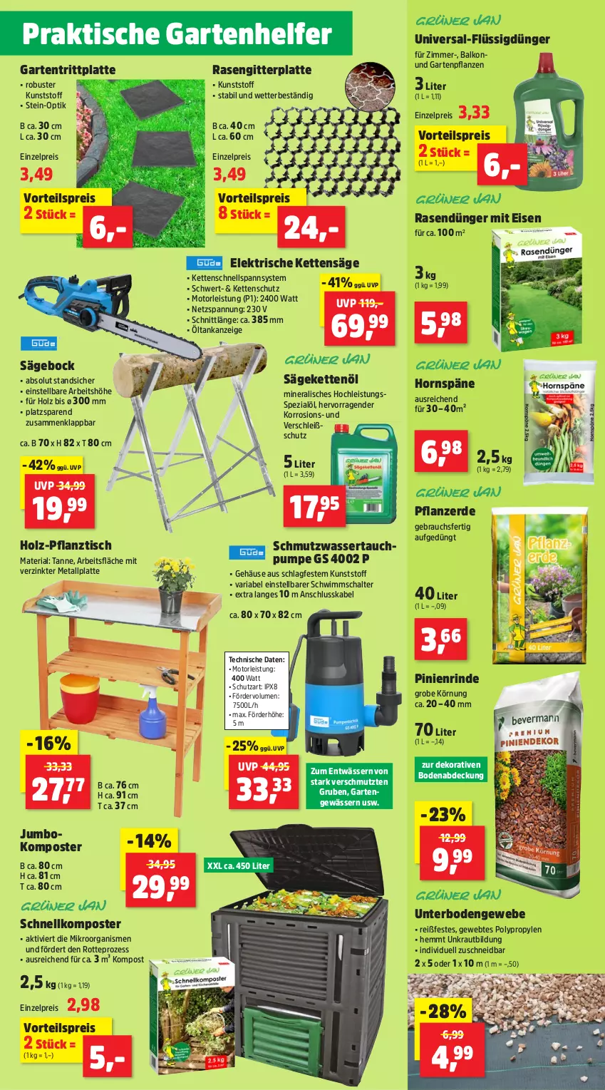 Aktueller Prospekt Thomas Philipps - von 03.03 bis 08.03.2025 - strona 5 - produkty: dünger, eis, erde, flüssigdünger, Garten, Gartenpflanze, Holz, HP, jumbo, Kette, Komposter, Kraut, latte, pflanze, pflanzen, pflanzerde, rasen, rasendünger, Rauch, reis, Ria, rind, säge, Schal, Spezi, tepro, Ti, tisch, vorteilspreis, wasser, ZTE