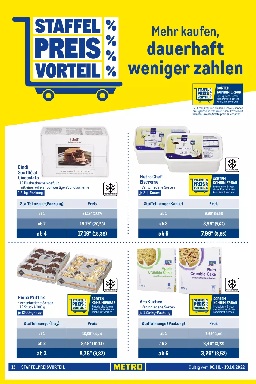 Aktueller Prospekt Metro - GastroJournal - von 06.10 bis 19.10.2022 - strona 12 - produkty: auer, beutel, bier, braun, brötchen, cola, creme, eis, eiscreme, geback, kuchen, linsen, Metro, mozzarella, Muffin, muffins, nuss, preisvorteil, reis, rel, ring, rioba, ritter, ritter sport, salomon, schoko, Schokolinsen, Sport, Ti