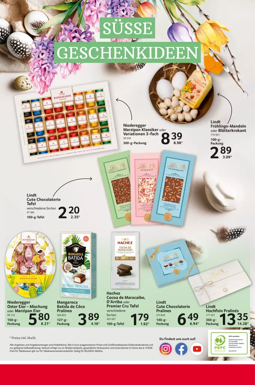 Aktueller Prospekt Selgros - Feinkost für Ostern - von 22.02 bis 30.03.2024 - strona 48 - produkty: angebot, angebote, batida, cola, Egger, eier, eis, LG, lindt, mandel, mandeln, mangaroca, marzipan, Rauch, reis, Ria, rwe, Ti