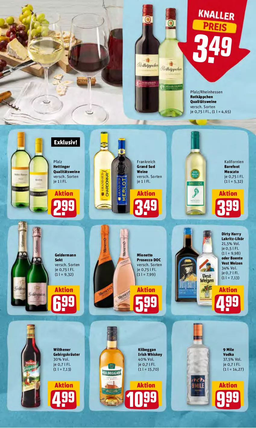 Aktueller Prospekt Rewe - Diese Woche im Angebot! - von 13.06 bis 18.06.2022 - strona 17 - produkty: ecco, ente, geldermann, grand sud, irish whiskey, kilbeggan, kräuter, Lakritz, likör, mionetto, prosecco, qualitätswein, qualitätsweine, rotkäppchen, sekt, Ti, vodka, wein, weine, whiskey, wilthener