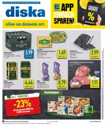 Gazetka promocyjna Diska - Prospekte - Gazetka - ważna od 01.04 do 01.04.2023 - strona 1 - produkty: aktionspreis, angebot, angebote, Becher, beere, beeren, bier, butter, eis, gin, heidelbeere, heidelbeeren, irische butter, jacobs, kaffee, kerrygold, krone, lamm, lammkeule, milka, reis, Schal, Schale, Ti, ZTE