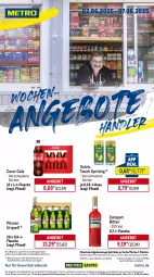 Gazetka promocyjna Metro - Wochen-Angebote Händler - Gazetka - ważna od 07.06 do 07.06.2025 - strona 1 - produkty: abholpreise, angebot, angebote, campari, coca-cola, cola, coupon, eis, flasche, getränk, getränke, ilag, Metro, metro gastro, Palette, pils, pilsner, pilsner urquell, Rauch, reis, rwe, Ti, tiefpreis, volvic