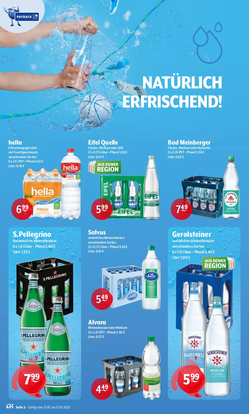 Aktueller Prospekt Getraenke Hoffmann - Prospekte - von 12.05 bis 17.05.2025 - strona 2 - produkty: Alwa, Bad, Berger, elle, erfrischungsgetränk, frucht, gerolsteine, gerolsteiner, getränk, hella, mac, mineralwasser, mit frucht, natur, natürliches mineralwasser, rel, steiner, Ti, wasser