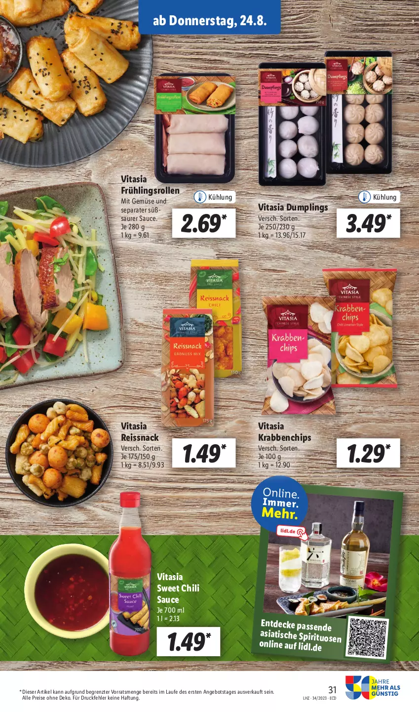 Aktueller Prospekt Lidl - Aktionsprospekt - von 21.08 bis 26.08.2023 - strona 47 - produkty: angebot, chili, chips, decke, eis, mit gemüse, reis, reiss, sauce, snack, Ti, tisch, vita, ZTE