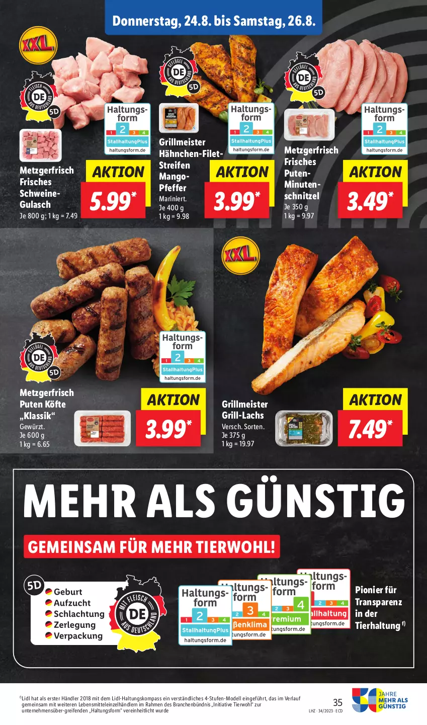 Aktueller Prospekt Lidl - Aktionsprospekt - von 21.08 bis 26.08.2023 - strona 51 - produkty: dell, eis, filet, filets, gewürz, grill, grill-lachs, gulasch, lachs, lebensmittel, mango, Meister, minutenschnitzel, Mode, pfeffer, pute, reifen, schnitzel, schwein, schweine, schweinegulasch, Ti, wein, weine