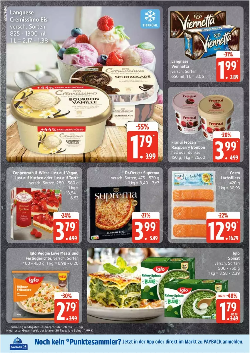 Aktueller Prospekt Edeka - Prospekte - von 08.09 bis 13.09.2025 - strona 10 - produkty: bourbon, bourbon vanille, eis, iglo, margherita, reis, spinat, Ti, vanille, ZTE