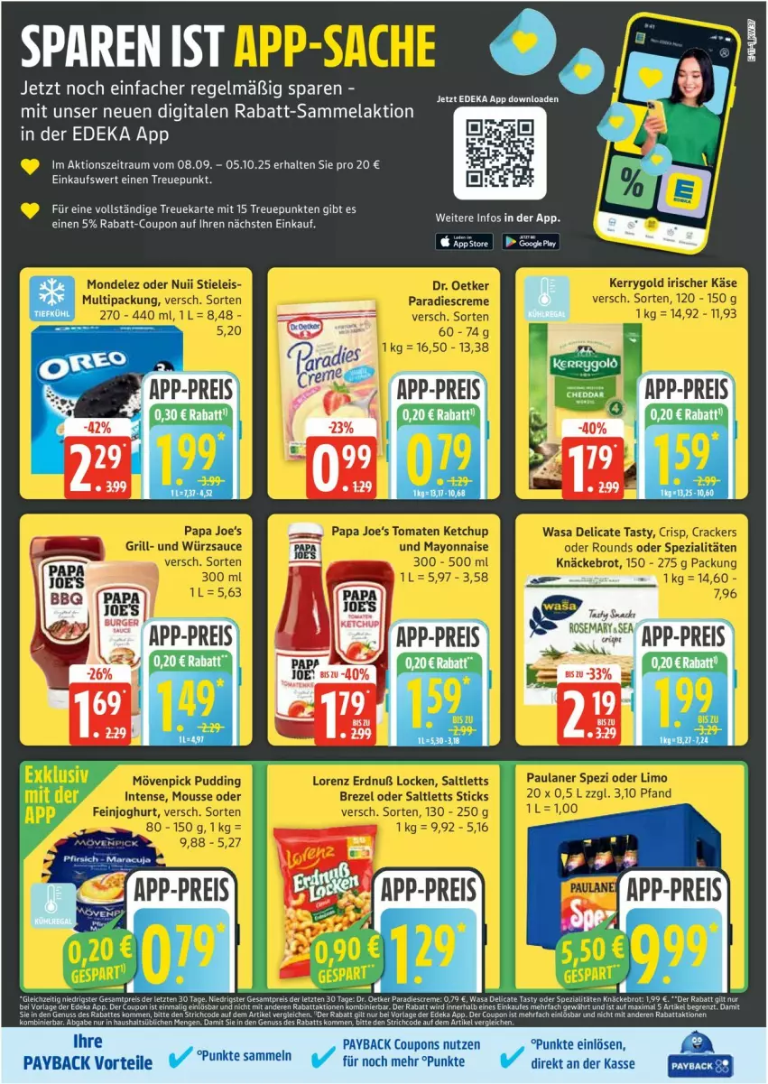 Aktueller Prospekt Edeka - Prospekte - von 08.09 bis 13.09.2025 - strona 11 - produkty: brot, coupon, coupons, creme, deka, Dr. Oetker, eis, knäckebrot, nuss, payback, rabatt-coupon, reis, Spezi, Ti, wasa, ZTE