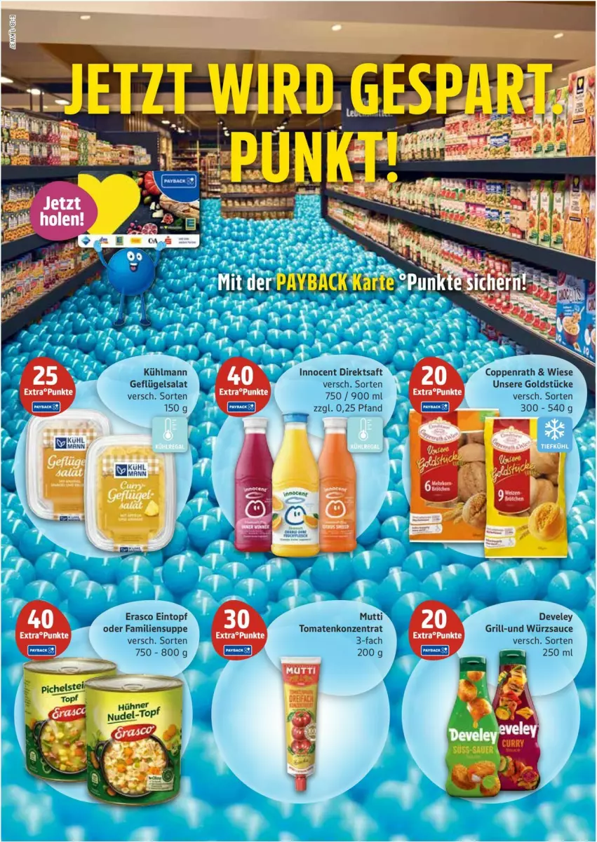 Aktueller Prospekt Edeka - Prospekte - von 08.09 bis 13.09.2025 - strona 18 - produkty: coppenrath, develey, direktsaft, eintopf, erasco, Geflügel, geflügelsalat, Goldstücke, grill, hühner, Innocent, Mutti, nudel, nudel-topf, saft, salat, sauce, suppe, Ti, tomate, tomaten, topf, würzsauce