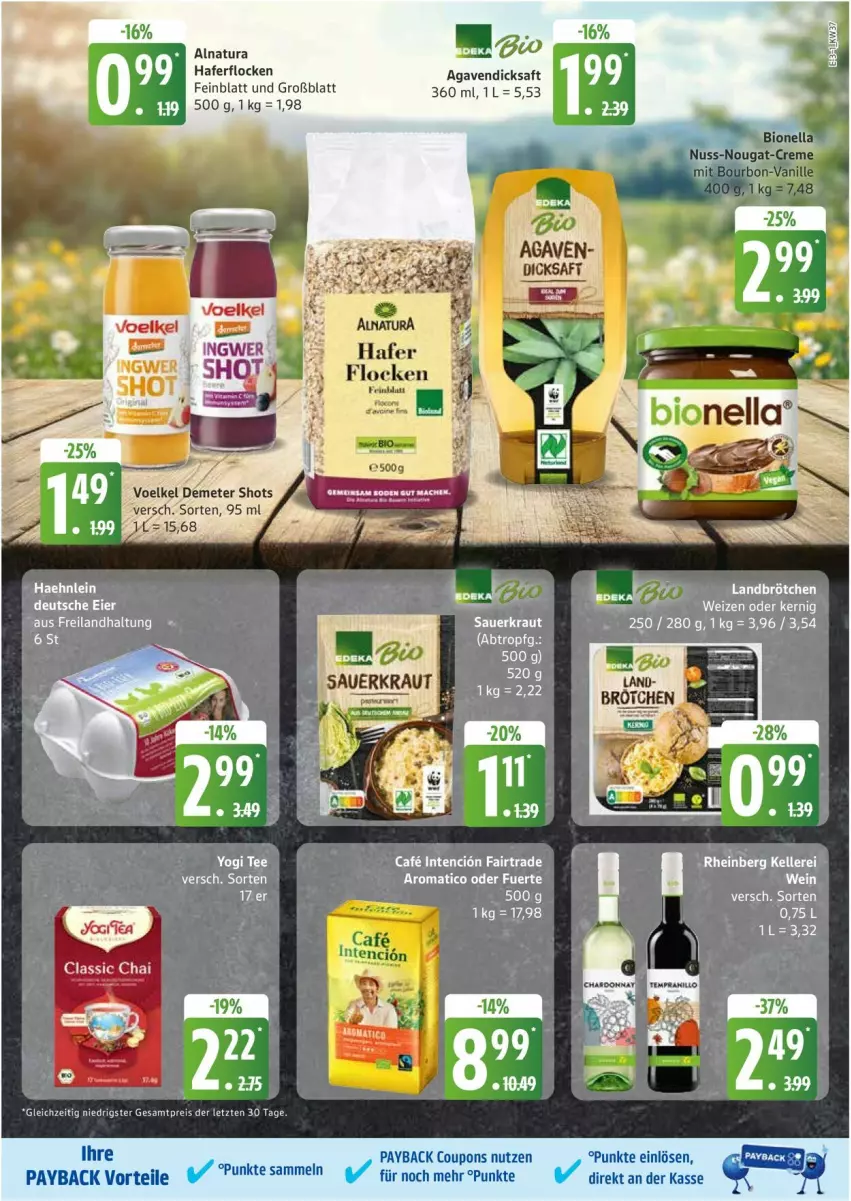 Aktueller Prospekt Edeka - Prospekte - von 08.09 bis 13.09.2025 - strona 3 - produkty: agaven, bio, brötchen, coupon, coupons, dicksaft, eis, hafer, haferflocken, natur, natura, payback, reis, saft, Ti, ZTE