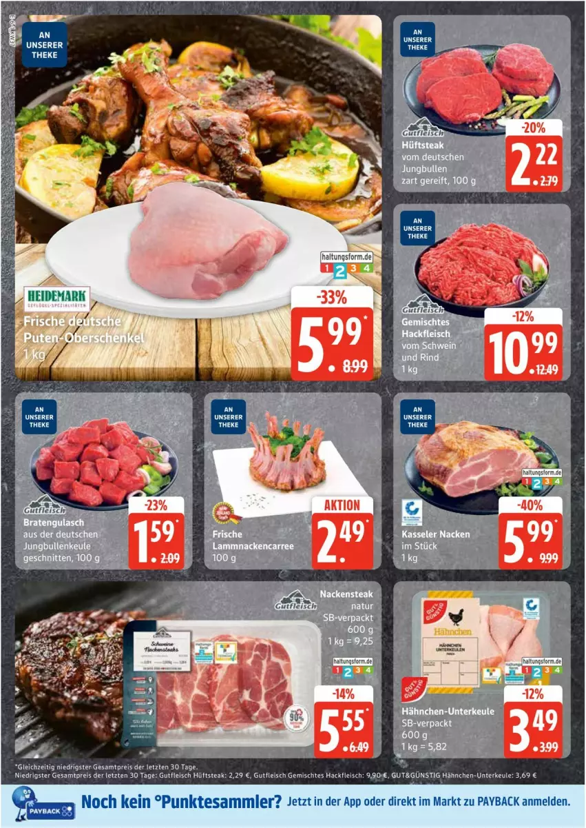 Aktueller Prospekt Edeka - Prospekte - von 08.09 bis 13.09.2025 - strona 6 - produkty: eis, fleisch, gutfleisch, hackfleisch, hüftsteak, payback, reis, steak, tesa, Ti, ZTE