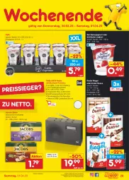 Gazetka promocyjna Netto Marken-Discount - Filial-Angebote - Gazetka - ważna od 01.04 do 01.04.2023 - strona 29 - produkty: akku, angebot, bestpreis, bohne, bohnen, bohnenkaffee, deka, eis, enders, jacobs, joghur, joghurt, kaffee, Kinder, kinder bueno, kinder riegel, kopfhörer, ladekabel, löslicher bohnenkaffee, Radio, reis, reiss, riegel, sahne, Sahnejoghurt, Ti, tuner, usb, zott, ZTE