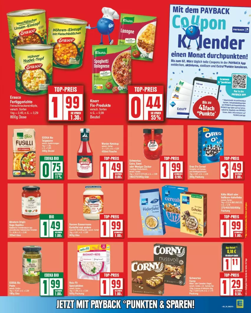 Aktueller Prospekt Edeka - Prospekte - von 17.02 bis 22.02.2025 - strona 13 - produkty: bio, coupon, coupons, decke, deka, edeka bio, eintopf, eis, fleisch, Fleischbällchen, fusilli, HP, hühner, möhren, nudel, nudel-topf, payback, Ti, topf