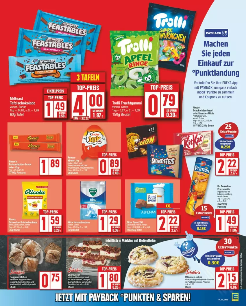 Aktueller Prospekt Edeka - Prospekte - von 17.02 bis 22.02.2025 - strona 15 - produkty: beutel, coupon, coupons, creme, deka, kakao, mac, payback, prinzenrolle, riegel, schoko, schokolade, schokoladen, smarties, Ti