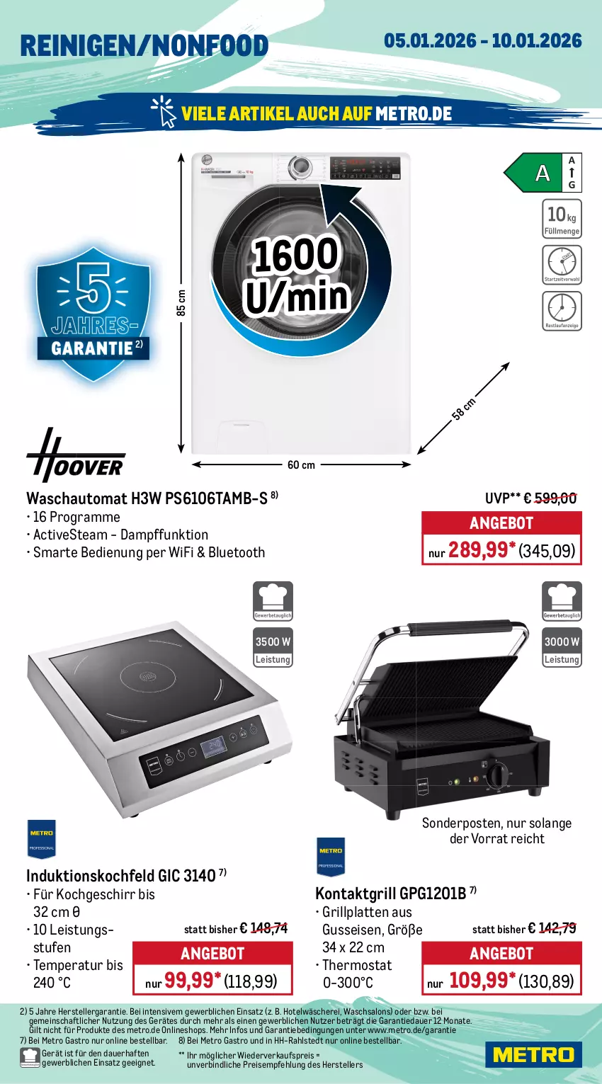 Aktueller Prospekt Metro - Wochen-Angebote Gastro - Seite 5 - von 05.01 bis 10.01.2026 - strona 18 - produkty: ACC, angebot, auer, auto, backofen, besteck, edelstahl, eis, elle, geschirr, grill, grillplatte, herdarten, induktionskochfeld, kochfeld, kontaktgrill, latte, messer, Metro, metro gastro, mikrowelle, Ofen, pfanne, reis, saft, Schere, schneidebrett, sonderposten, spülmaschinen, teller, thermostat, Ti, tiefpreis