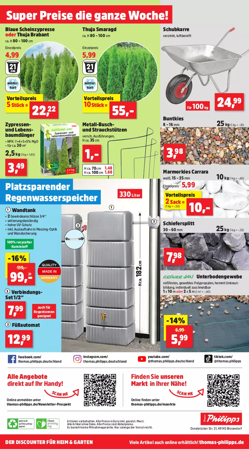 Aktueller Prospekt Thomas Philipps - von 04.03 bis 09.03.2024 - strona 16 - produkty: abholpreise, alle preise sind abholpreise, angebot, angebote, auto, Bau, Clin, discount, dünger, eis, Garten, Handy, heinz, Kraut, papier, Rauch, reis, sac, Ti, uv-schutz, vorteilspreis, wasser, Yo