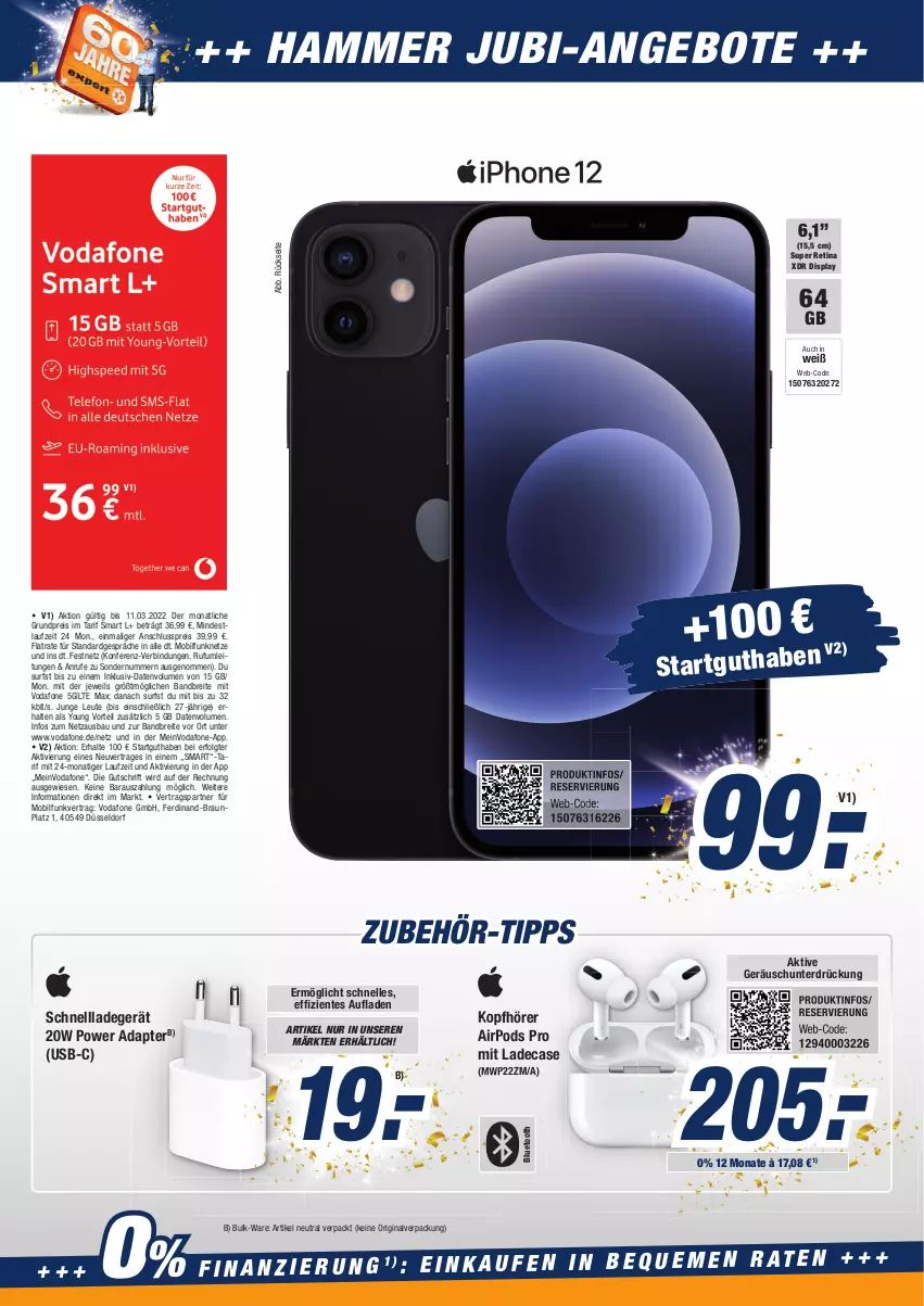 Aktueller Prospekt Expert Aurich - Prospekte - von 04.03 bis 10.03.2022 - strona 2 - produkty: adapter, angebot, angebote, Bau, braun, Brei, eis, elle, ente, gin, kopfhörer, ladegerät, LG, monati, Pods, reis, schnellladegerät, Surf, Ti, usb, vodafone, Yo