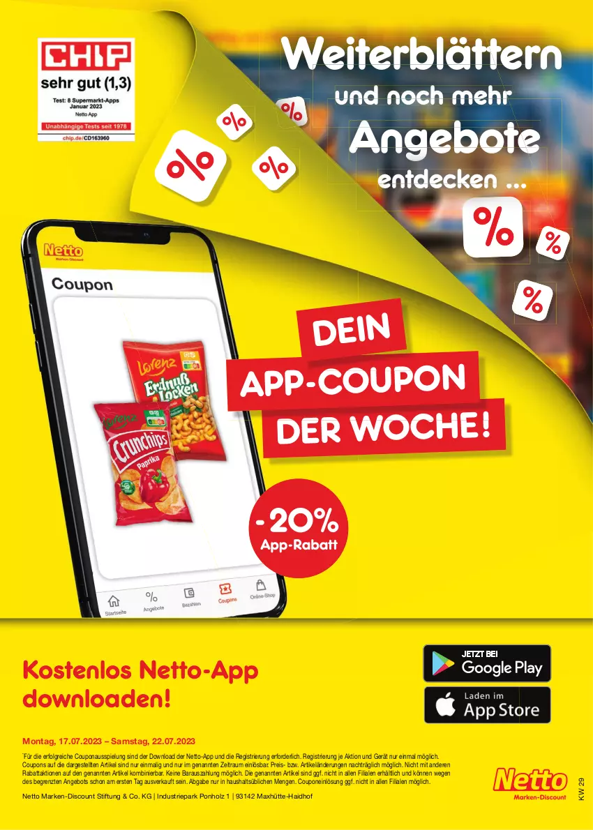 Aktueller Prospekt Netto Marken-Discount - Filial-Angebote - von 17.07 bis 22.07.2023 - strona 45 - produkty: angebot, angebote, coupon, coupons, decke, discount, eis, Holz, LG, marken-discount, reis, Ti, ZTE