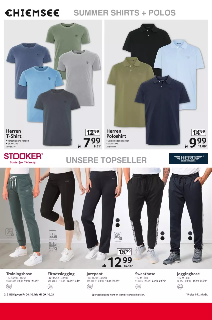 Aktueller Prospekt Selgros - Non Food - von 04.10 bis 09.10.2024 - strona 2 - produkty: eis, gin, hose, Jogginghose, kleid, Kleidung, poloshirt, reis, ritter, shirt, Sport, Sweathose, T-Shirt, Ti, Trainingshose