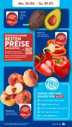 Gazetka promocyjna AldiSud - NÄCHSTE WOCHE - Gazetka - ważna od 01.07 do 01.07.2023 - strona 7 - produkty: aldi, angebot, avocado, bio, Bio-Obst, decke, eis, elle, kracher, nuss, obst, Obst und Gemüse, paprika, paprika rot, pfirsich, pfirsiche, plattpfirsiche, reis, rum, Ti, und gemüse, ZTE