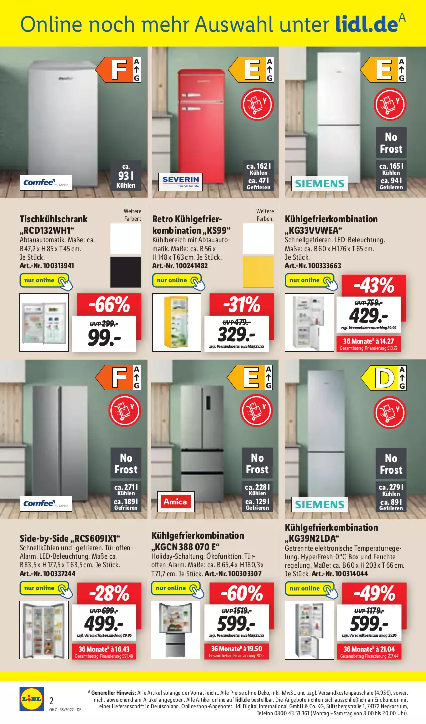 Aktueller Prospekt Lidl - Aktionsprospekt - von 29.08 bis 03.09.2022 - strona 52 - produkty: abtauautomatik, angebot, angebote, auto, beleuchtung, eis, Elektro, elle, gefrierkombination, kühlschrank, led-beleuchtung, LG, ndk, reis, rel, Schal, Schale, Schrank, telefon, Ti, tisch, uhr