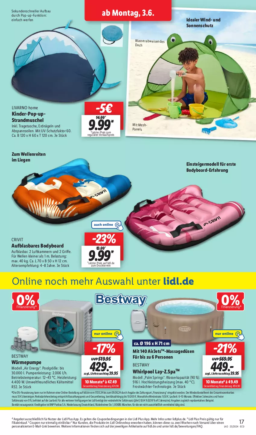 Aktueller Prospekt Lidl - Aktionsprospekt - von 03.06 bis 08.06.2024 - strona 21 - produkty: angebot, Bau, bestway, body, coupon, crivit, dell, eimer, eis, elle, erde, Germ, HP, Kinder, korb, leine, LG, Liege, Mode, Persona, pool, reis, ring, sonnenschutz, Tasche, Ti, tragetasche, uv-schutz, wasser, Whirlpool, ZTE