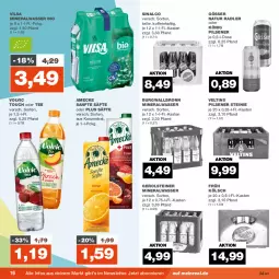 Gazetka promocyjna Real - Gazetka - ważna od 19.08 do 19.08.2023 - strona 16 - produkty: Alwa, amecke, bio, burgwallbronn, Früh Kölsch, gerolsteine, gerolsteiner, gösser, könig pilsener, mineralwasser, natur, natur radler, pils, pilsener, radler, säfte, sinalco, steiner, tee, Ti, veltins, veltins pilsener, vilsa, volvic, wasser