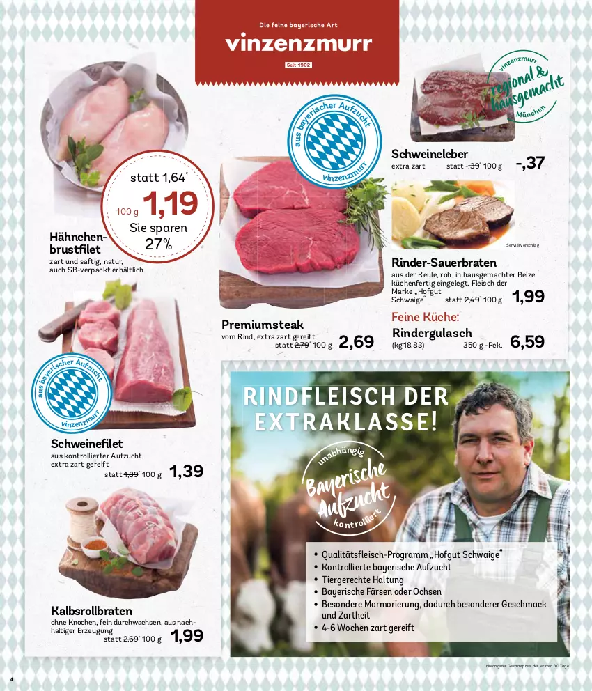 Aktueller Prospekt Aez - Prospekte - von 04.03 bis 09.03.2024 - strona 4 - produkty: auer, braten, eis, fleisch, gulasch, hähnchenbrust, hofgut, küche, Küchen, mac, natur, reis, rind, rinder, rindergulasch, rindfleisch, rollbraten, saft, schwein, schweine, Schweineleber, steak, Ti, trolli, wein, weine, ZTE