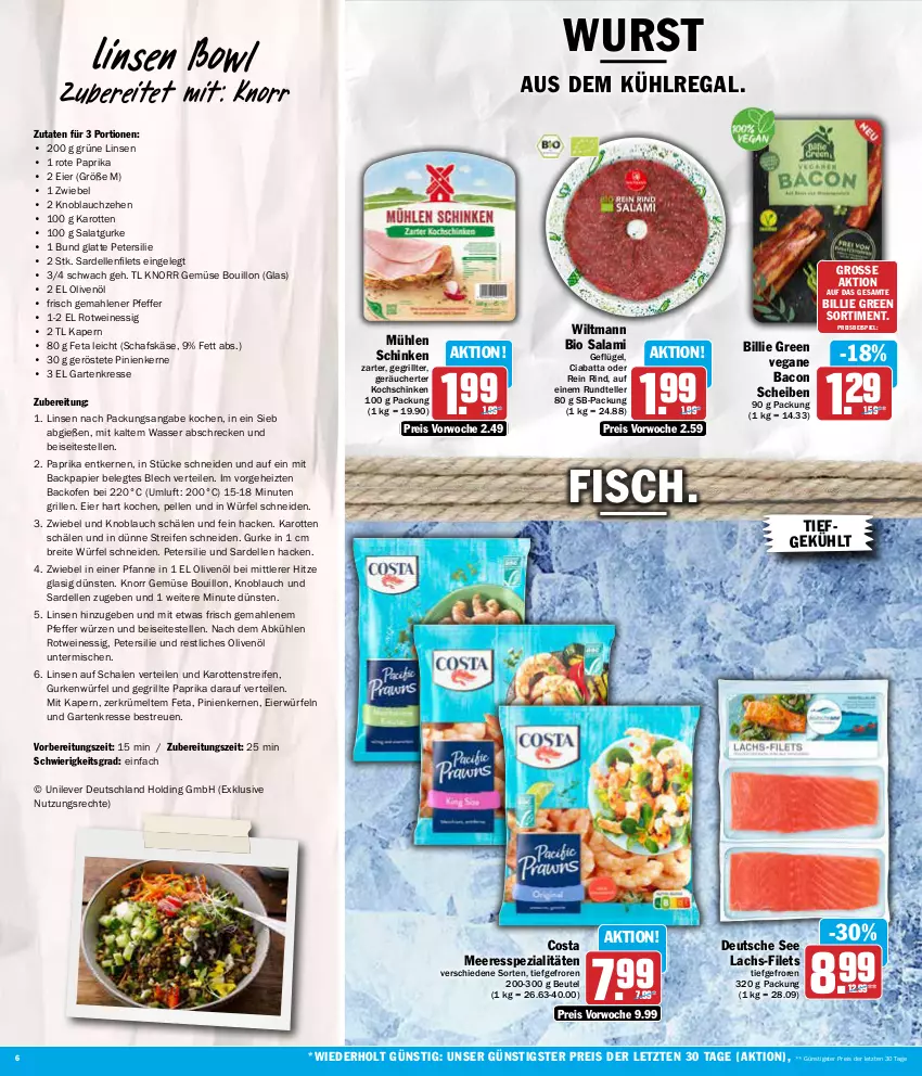 Aktueller Prospekt Aez - Prospekte - von 04.03 bis 09.03.2024 - strona 6 - produkty: aus dem kühlregal, backofen, bacon, beutel, bio, Brei, ciabatta, dell, eier, eis, elle, essig, feta, filet, filets, fisch, Garten, Gartenkresse, Geflügel, grill, gurke, gurken, karotten, Käse, knoblauch, knorr, kochschinken, kühlregal, lachs, latte, linsen, mühlen schinken, Ofen, olive, oliven, olivenöl, papier, paprika, petersilie, pfanne, pfeffer, pinienkerne, regal, reifen, reis, rind, rotwein, salami, salat, Salatgurke, Sardellen, schafskäse, Schal, Schale, schinken, Spezi, teller, Ti, wasser, wein, weine, wiltmann, würfel, wurst, ZTE, zwiebel