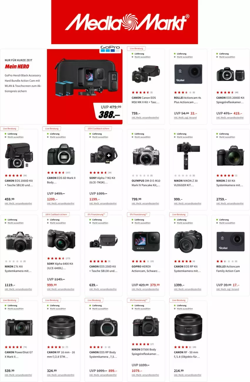 Aktueller Prospekt Media Markt - Prospekte - von 16.08 bis 24.08.2022 - strona 13 - produkty: ACC, actioncam, body, canon, eis, ente, GoPro, hero, kakao, kamera, lack, ndk, nikon, reis, rollei, sony, spiegel, systemkamera, Tasche, tee, Ti, touchscreen