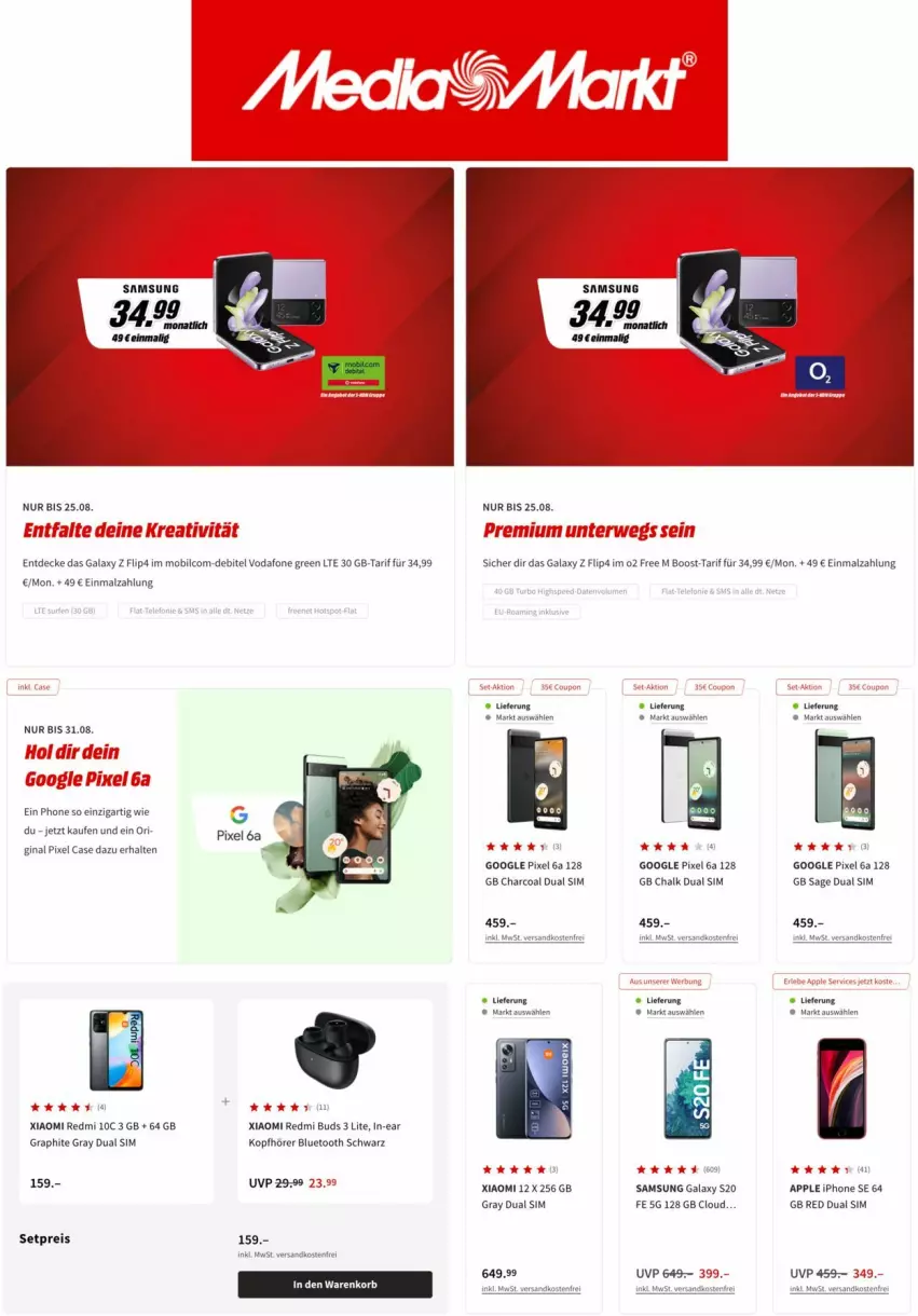 Aktueller Prospekt Media Markt - Prospekte - von 16.08 bis 24.08.2022 - strona 9 - produkty: Apple, apple iphone, debitel, decke, Dual SIM, eis, gin, iphone, IPhone SE, kopfhörer, malz, mobilcom-debitel, ndk, reis, Samsung, samsung galaxy, sim, Ti, versandkostenfrei, vodafone