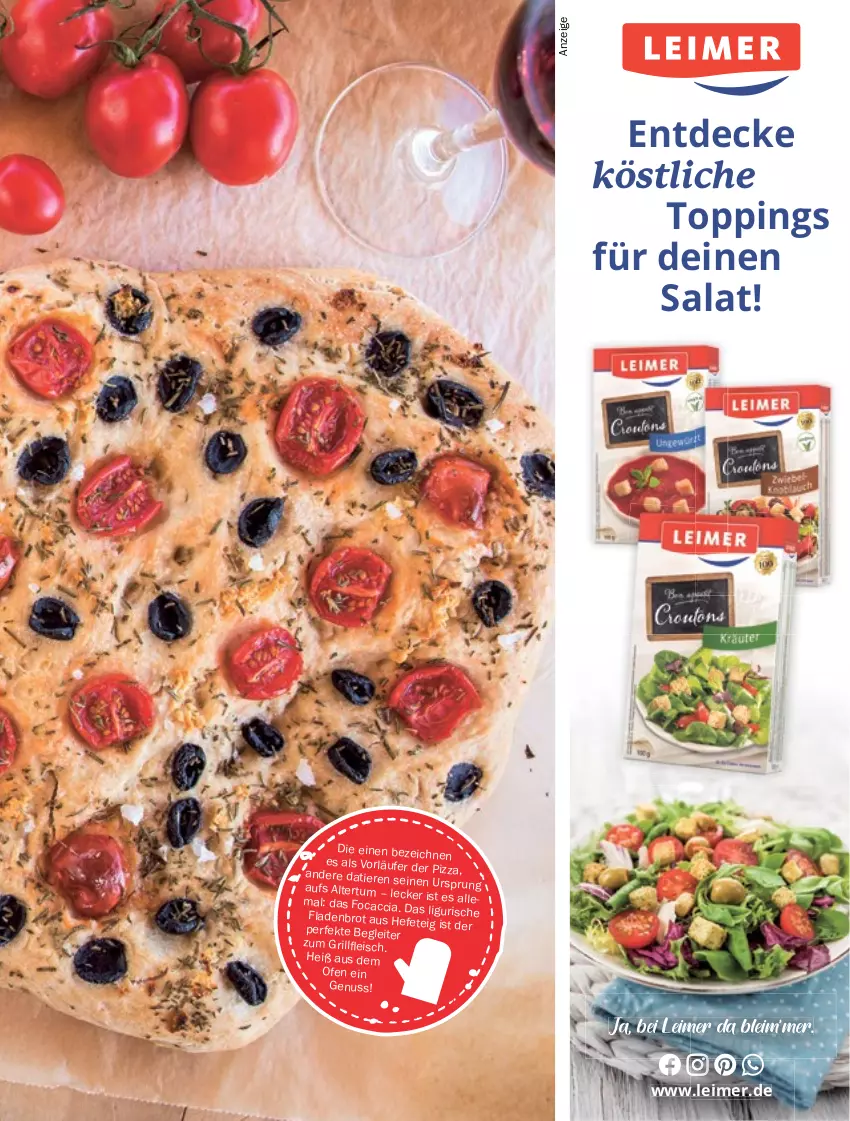 Aktueller Prospekt Hit - pures Leben - von 01.07 bis 31.12.2025 - strona 27 - produkty: ACC, brot, decke, eimer, eis, Fladenbrot, Focaccia, grill, Läufer, leimer, nuss, Ofen, pizza, salat, Ti, Tiere