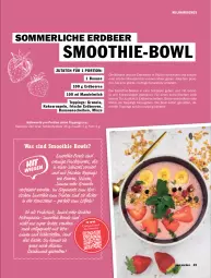 Gazetka promocyjna Hit - pures Leben - Gazetka - ważna od 31.12 do 31.12.2025 - strona 23 - produkty: banane, bananen, beere, beeren, erdbeere, erdbeeren, erde, frucht, garnier, kokos, latte, LG, Löffel, mac, mandel, merl, milch, minze, Mixer, püree, rwe, schüssel, smoothie, snack, Ti, vita, Vitamine