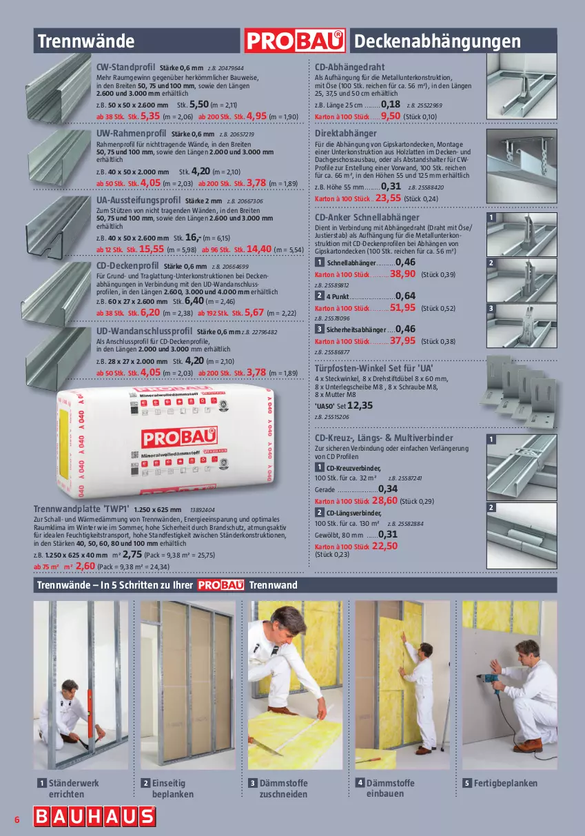 Aktueller Prospekt Bauhaus - Prospekte - von 02.09 bis 30.09.2023 - strona 6 - produkty: Bau, Brei, decke, Draht, eis, Holz, latte, rwe, Schal, Sport, Stier, Ti, usb