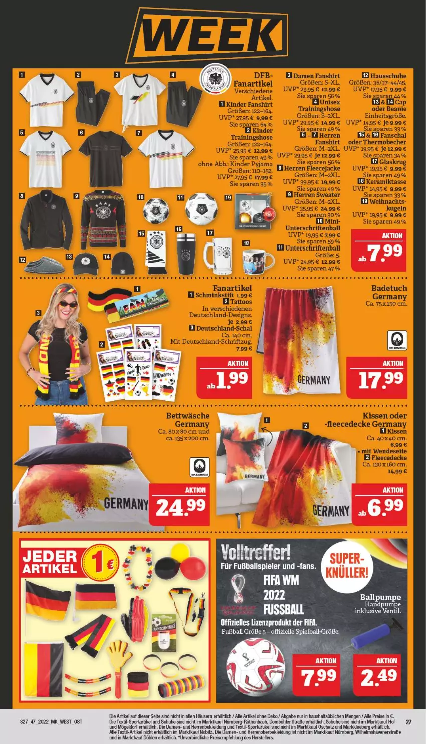 Aktueller Prospekt Marktkauf - Prospekt - von 20.11 bis 26.11.2022 - strona 27 - produkty: ball, eis, elle, Fußball, kleid, Kleidung, reis, schuhe, Sport, teller, Ti