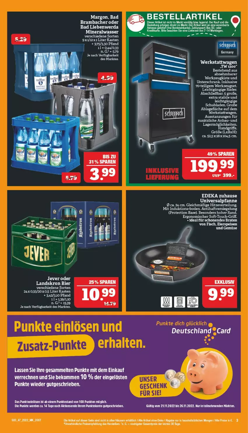 Aktueller Prospekt Marktkauf - Prospekt - von 20.11 bis 26.11.2022 - strona 3 - produkty: Alwa, Bad, Bad Liebenwerda, Bau, braten, deka, eier, erde, Germ, mineralwasser, pfanne, schubladen, tee, Ti, und gemüse, wasser, werkzeug