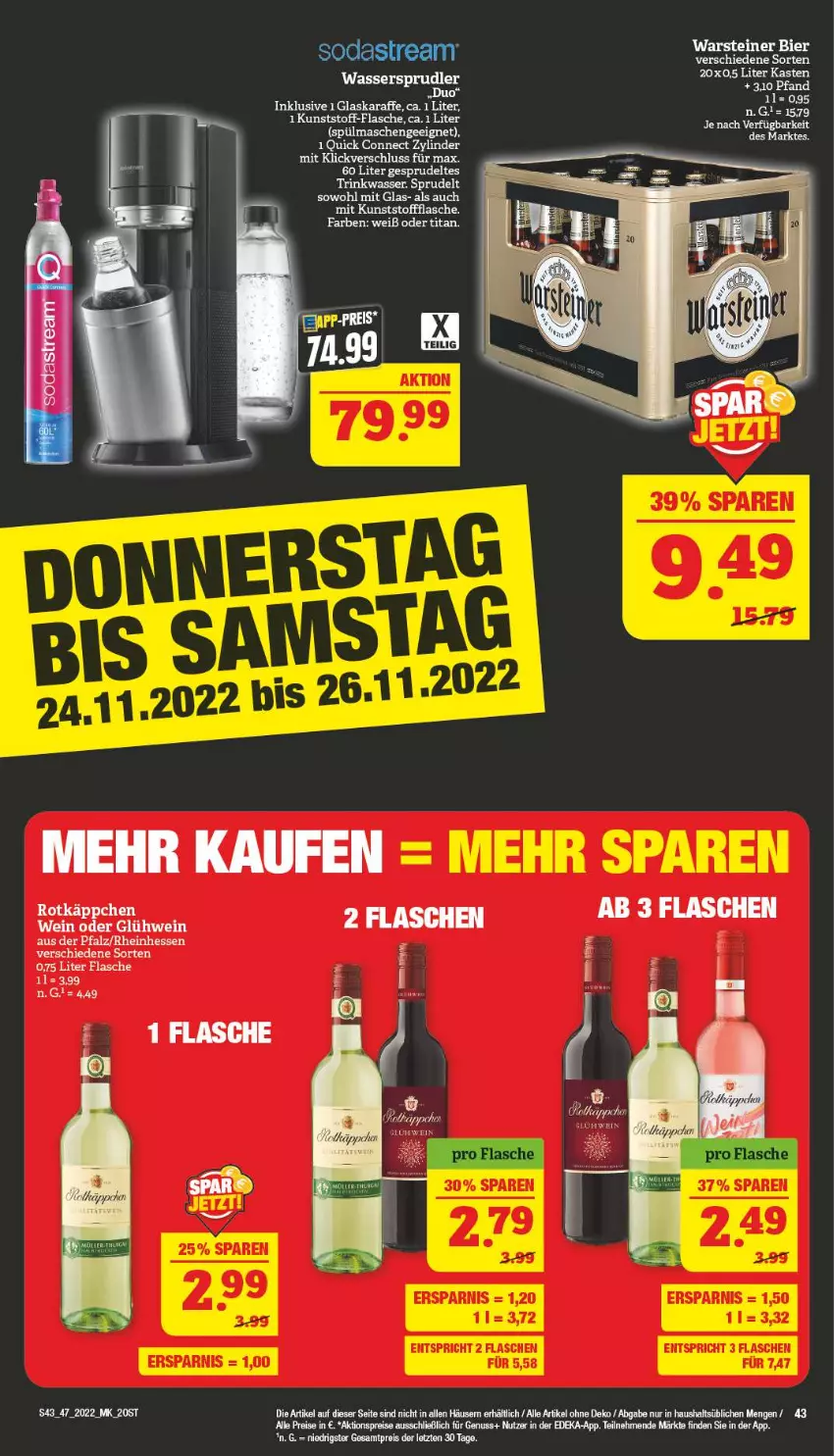 Aktueller Prospekt Marktkauf - Prospekt - von 20.11 bis 26.11.2022 - strona 43 - produkty: aktionspreis, deka, eis, flasche, glaskaraffe, Glühwein, Karaffe, nuss, reis, Soda, sodastream, Sprudel, Ti, wein, Yo