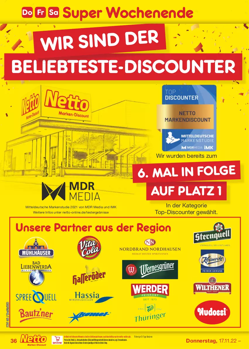 Aktueller Prospekt Netto Marken-Discount - Filial-Angebote - von 14.11 bis 19.11.2022 - strona 36 - produkty: bestpreis, discount, eis, LG, ndk, reis, Ti