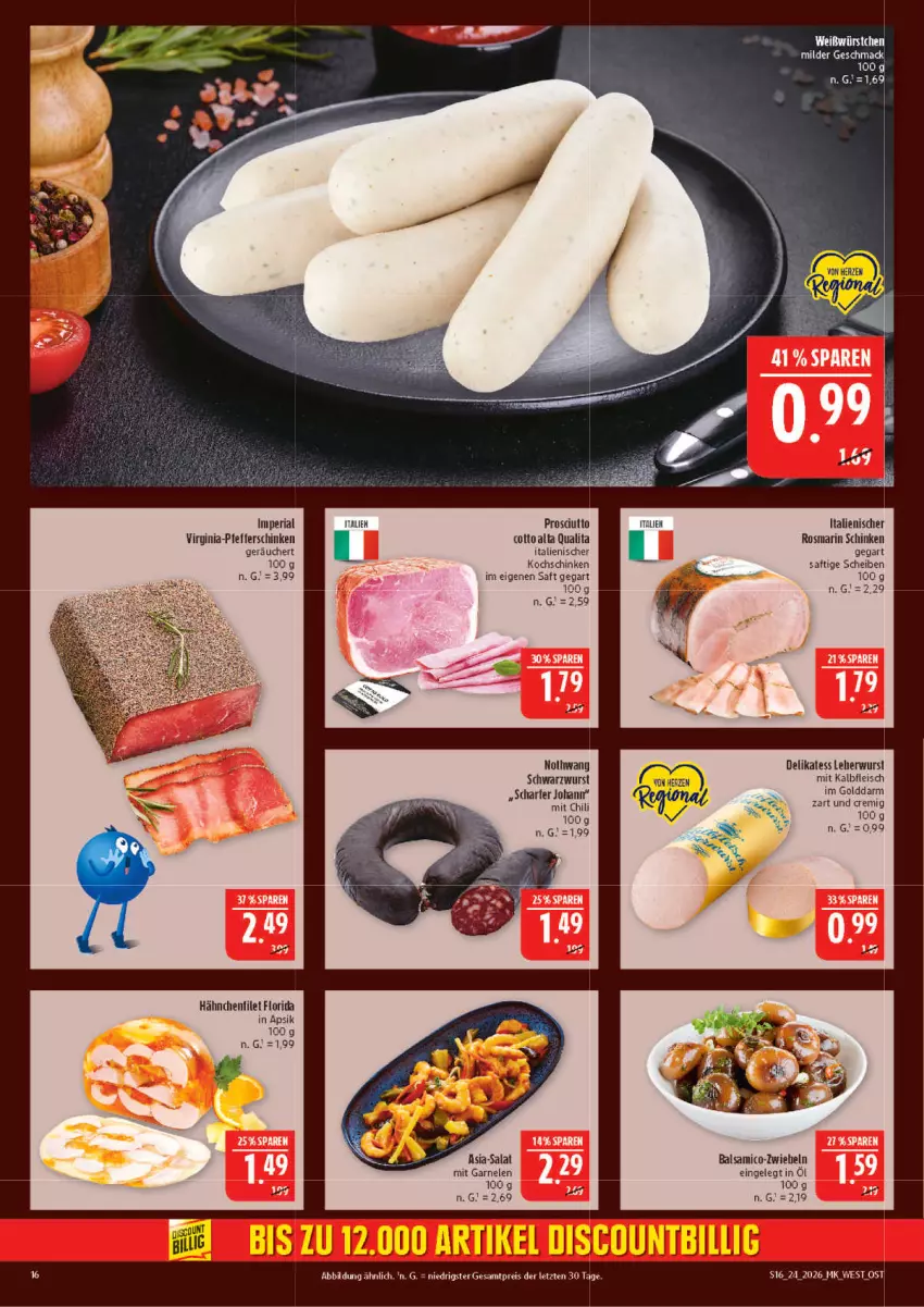 Aktueller Prospekt Marktkauf - Prospekt - von 07.06 bis 13.06.2026 - strona 16 - produkty: balsam, balsamico, chili, eis, filet, fleisch, garnelen, gin, Kalbfleisch, kochschinken, mac, mit kalbfleisch, pfeffer, reis, Ria, rosmarin, saft, salat, schinken, Schwarzwurst, Ti, wurst, würstchen, ZTE