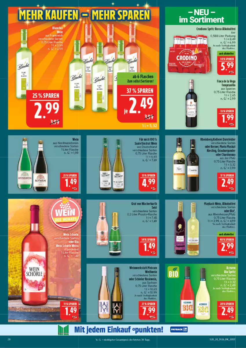 Aktueller Prospekt Marktkauf - Prospekt - von 07.06 bis 13.06.2026 - strona 28 - produkty: alkohol, bio, burgunder, chardonnay, dornfelder, eis, elle, ente, epson, flasche, grauburgunder, LG, maybach, riesling, sac, sekt, tee, tempranillo, Ti, wein, Weißwein