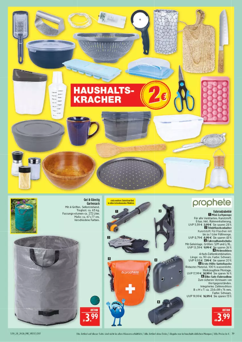 Aktueller Prospekt Marktkauf - Prospekt - von 07.06 bis 13.06.2026 - strona 39 - produkty: eis, Fahrrad, flasche, handschuhe, kracher, reis, Ria, sattel, schuhe, Tasche, Ti, trinkflasche, wasser, werkzeug