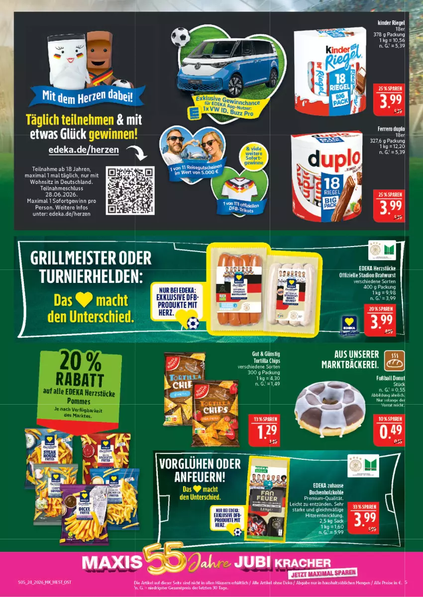 Aktueller Prospekt Marktkauf - Prospekt - von 07.06 bis 13.06.2026 - strona 5 - produkty: ball, bett, bratwurst, buch, deka, Donut, duplo, eis, elle, ferrero, Fußball, Holz, holzkohle, mac, pommes, reis, Ti, wurst, ZTE