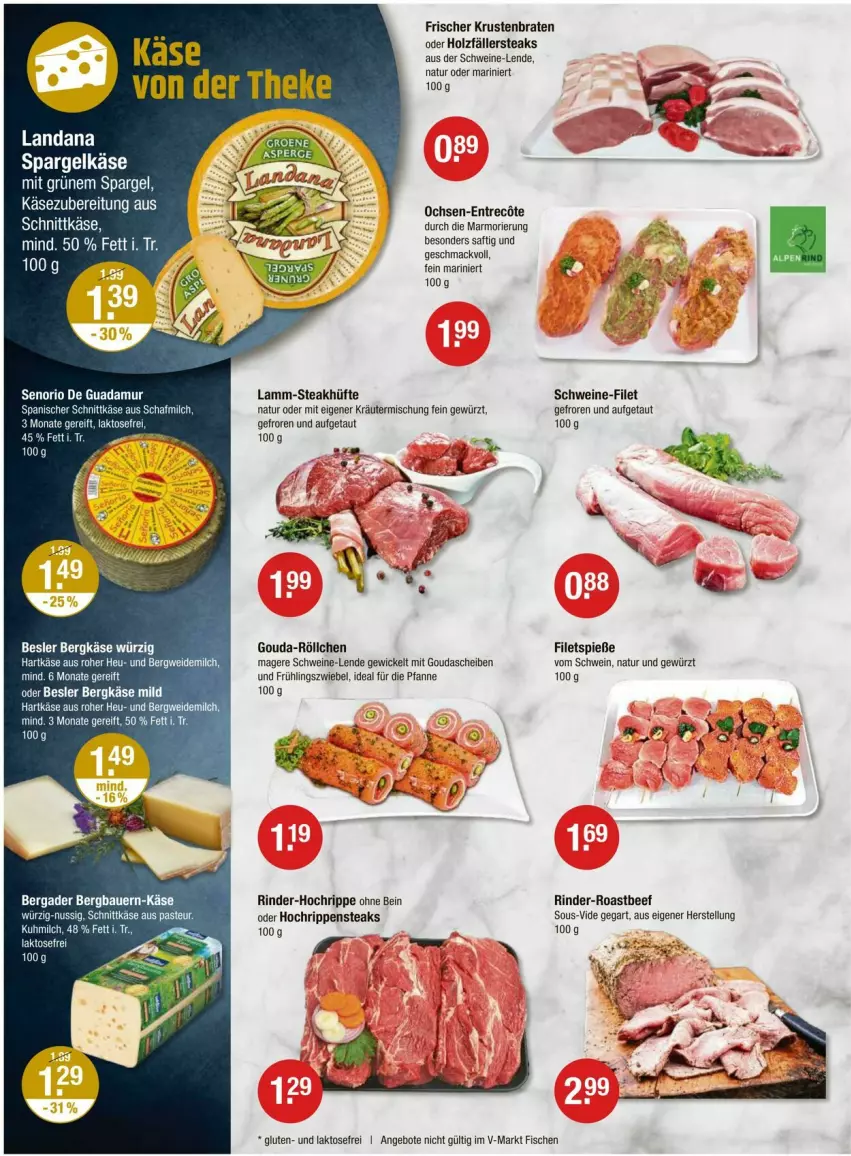 Aktueller Prospekt Vmarkt - Prospekte - von 14.03 bis 20.03.2024 - strona 2 - produkty: angebot, angebote, auer, Bau, Bauer, beef, bergader, Bergkäse, braten, ente, filet, filets, fisch, fische, gewürz, gouda, hartkäse, Heu, Holz, holzfällersteaks, Käse, kräuter, Kräutermischung, krustenbraten, lamm, mac, milch, mit gouda, natur, nuss, pfanne, rind, rinder, Rippen, roastbeef, saft, schnittkäse, schwein, schweine, schweine-filet, spargel, steak, steakhüfte, steaks, Ti, weidemilch, wein, weine, WICK, zwiebel